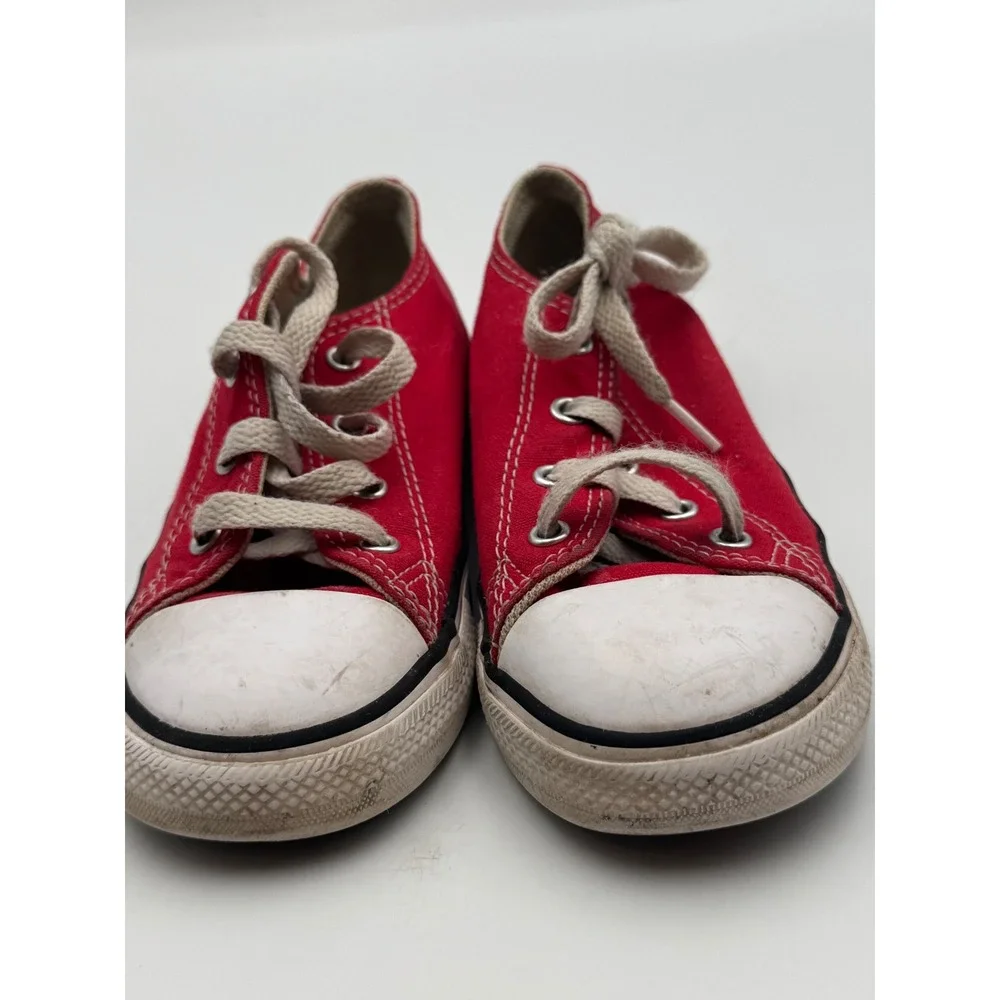Converse Chuck Taylor All Star Low Top Red Canvas Infant Sneakers Size 10 7J236